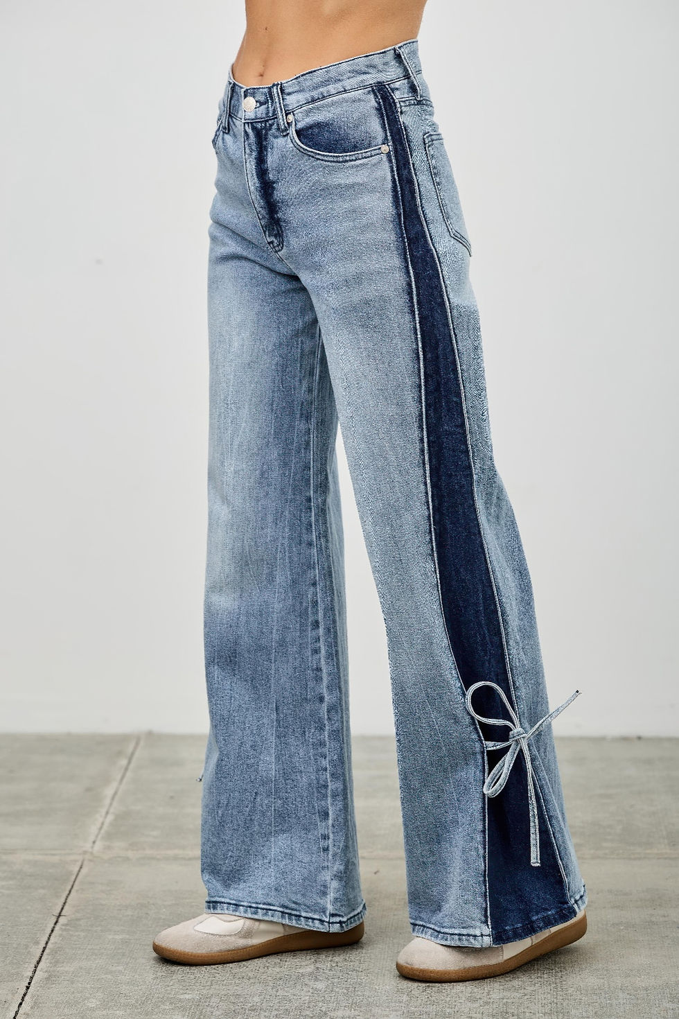 Thumbnail: Mid Rise Contrast Wide Leg With Tie    