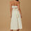 Thumbnail: Flower Lining Linen Pattern Strapless Dress           