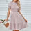 Thumbnail: Solid Puff Sleeve Shirred Detail Ruffle Hem Dress