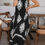 Thumbnail: Geo Print Halter Sleeveless Loose Fit Dress