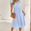 Thumbnail: V Neck Short Sleeve Solid Ruffle A Line Midi Dress