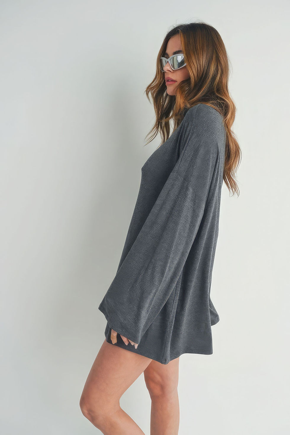 Thumbnail: Bell Sleeve Turtle Neck Dress