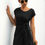 Thumbnail: Solid Twist Knot Front Short Sleeve Tee Fit Dress