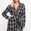 Thumbnail: Plus Size Long Sleeve Plaid Side Tie Dress        