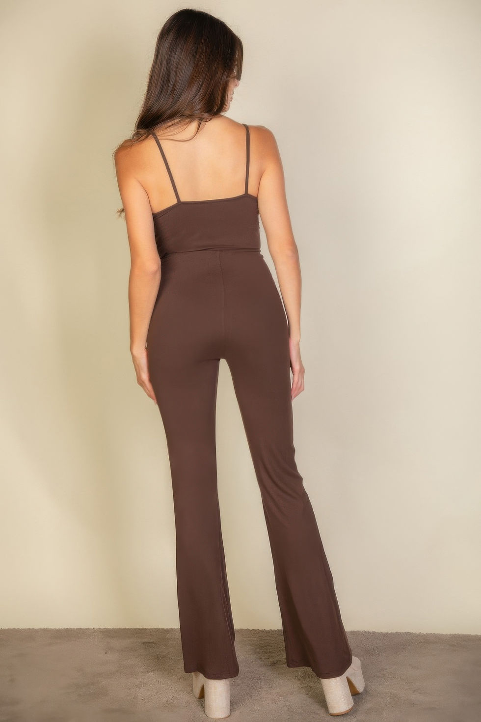 Thumbnail: Solid Sleeveless Wide Leg Jumpsuit