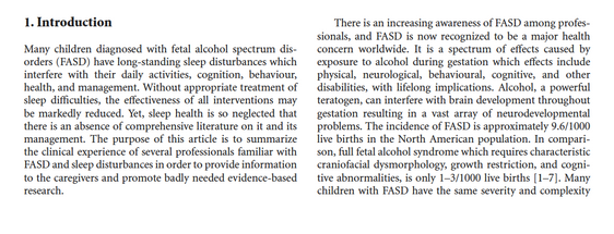 Sleep Health Issues for Children with FASD: Clinical Considerations