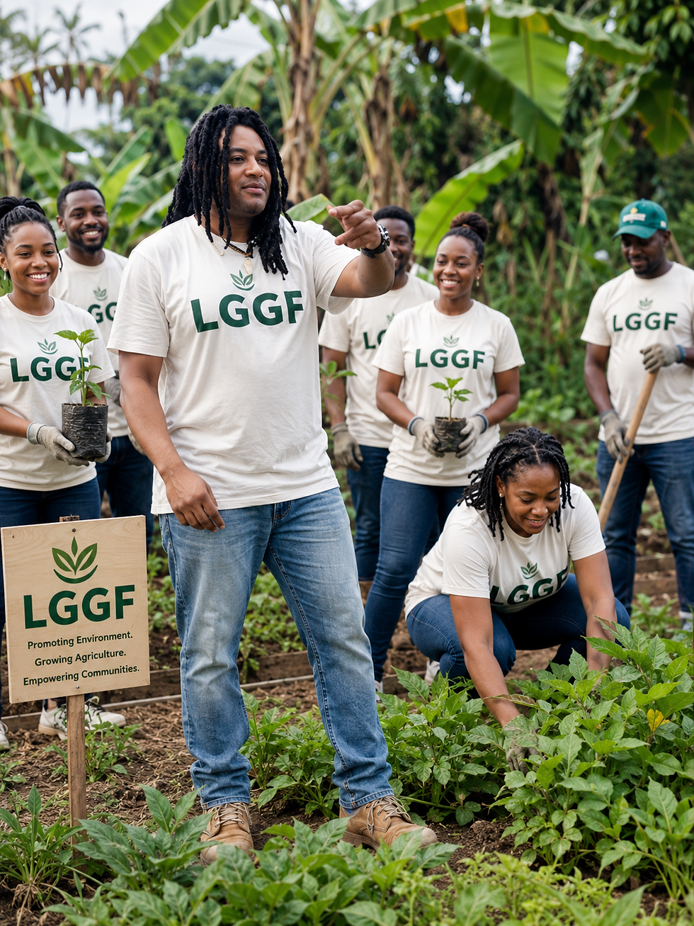 LGGF team members planting trees for environmental protection