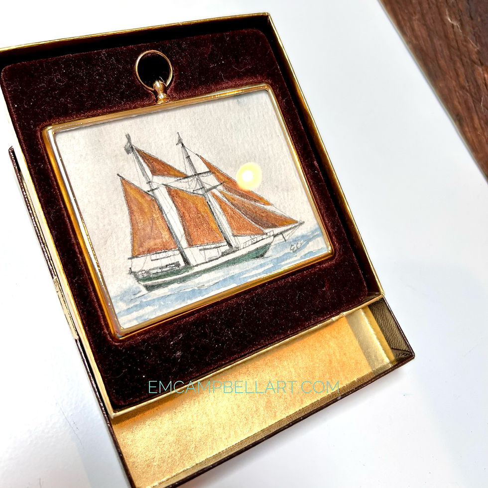 Thumbnail: Original Watercolor Ship “Sinbad's Strength” painting by Em Campbell