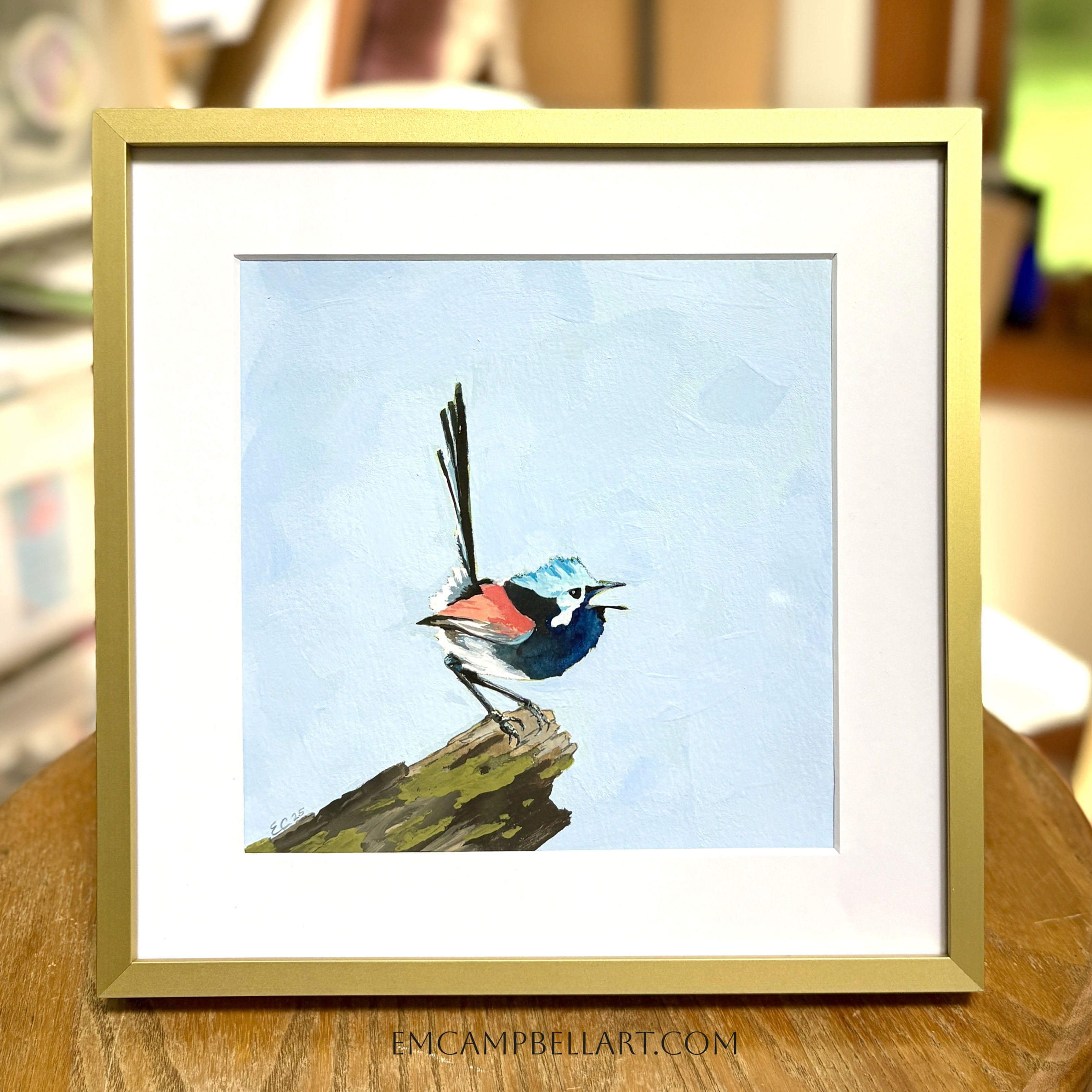 Fairy Wren Bird Painting by Em Campbell
