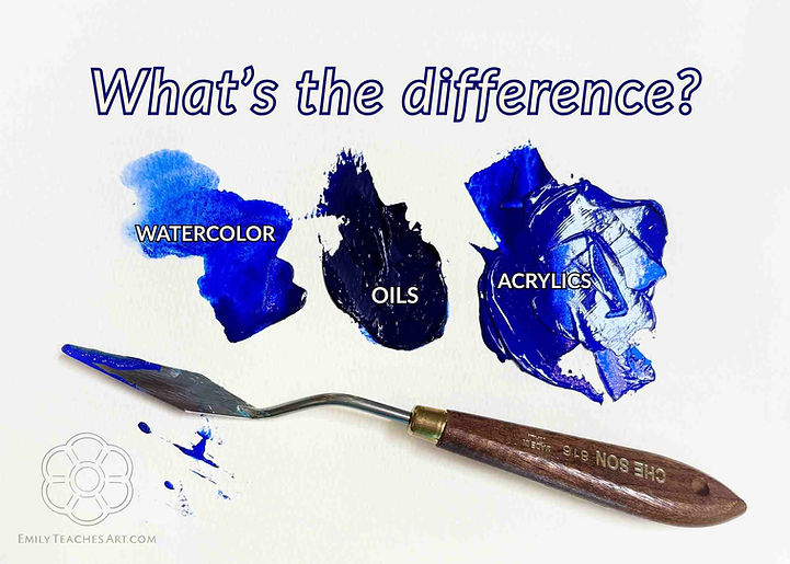 Exploring the Differences: How is watercolor different from oil, and acrylic paint