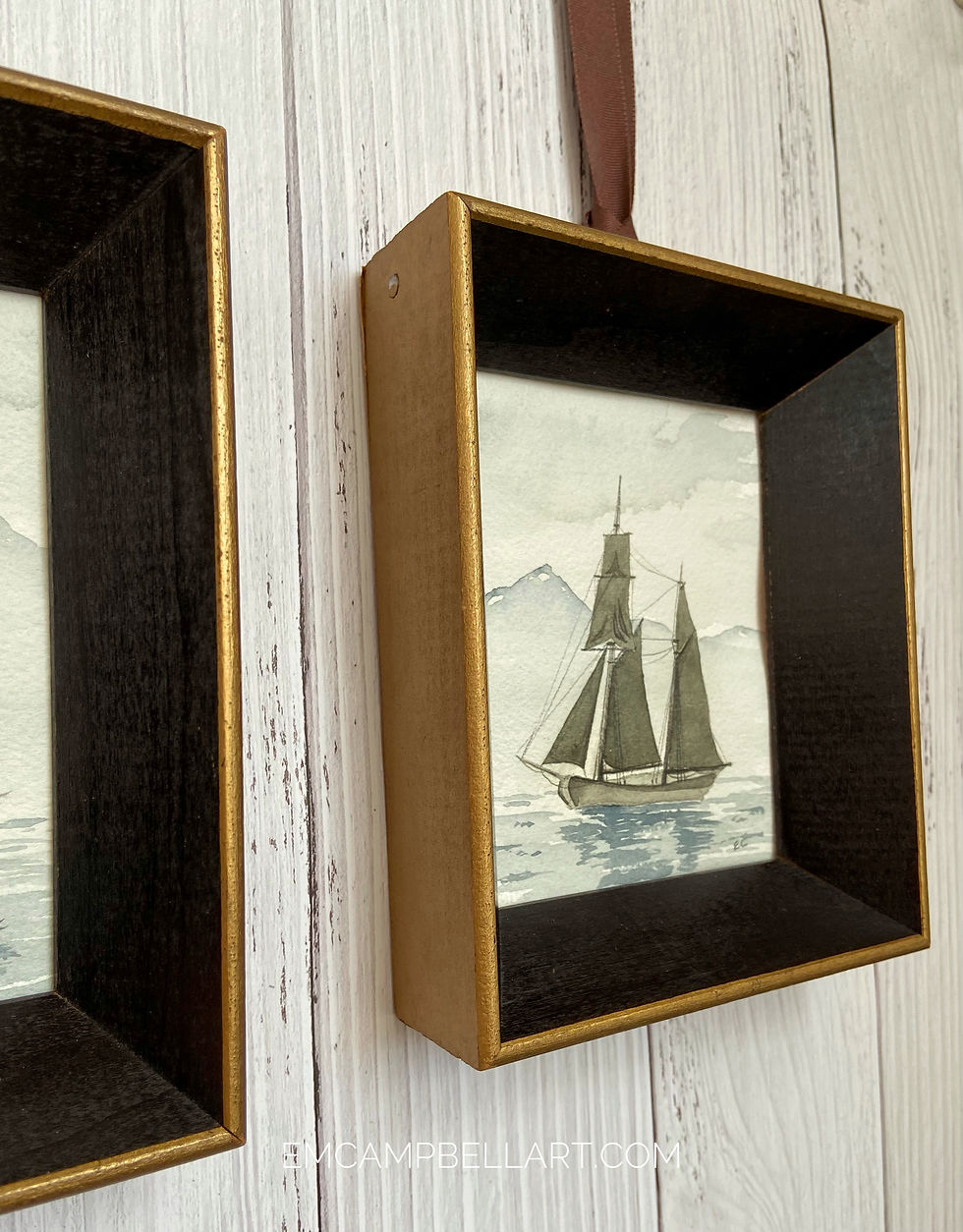 Thumbnail: Set of Original Watercolor Ships "Northern Explorers" by Em Campbell