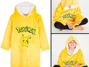 Pokemon Hoodie | Pikachu Oversized Blanket Fleece Poncho
