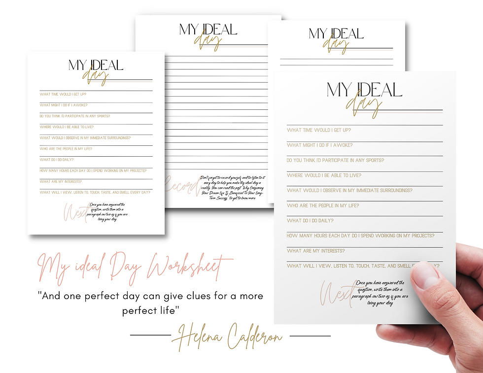 Free My Ideal Day Worksheet
