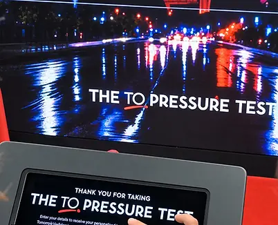 Interfaz de TO Pressure Test que muestra respuestas personalizadas para los participantes