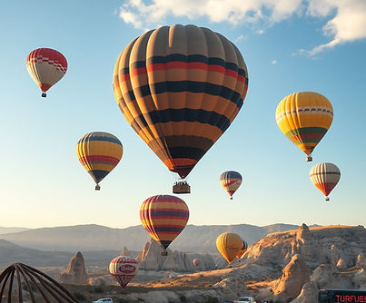 travel related image to attract viewers, something related to Cappadocia, Turkiye with bal