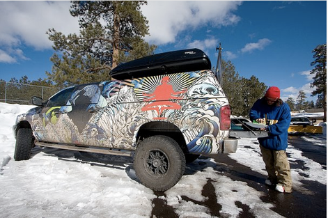 Hitting Park City in the LP truck. Vehicle wrap illustrated and designed by yours truly!