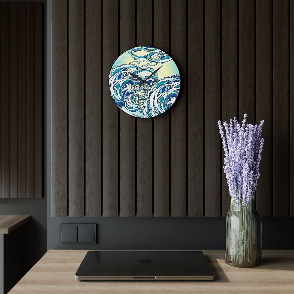 Thumbnail: "Waves" Acrylic Wall Clock