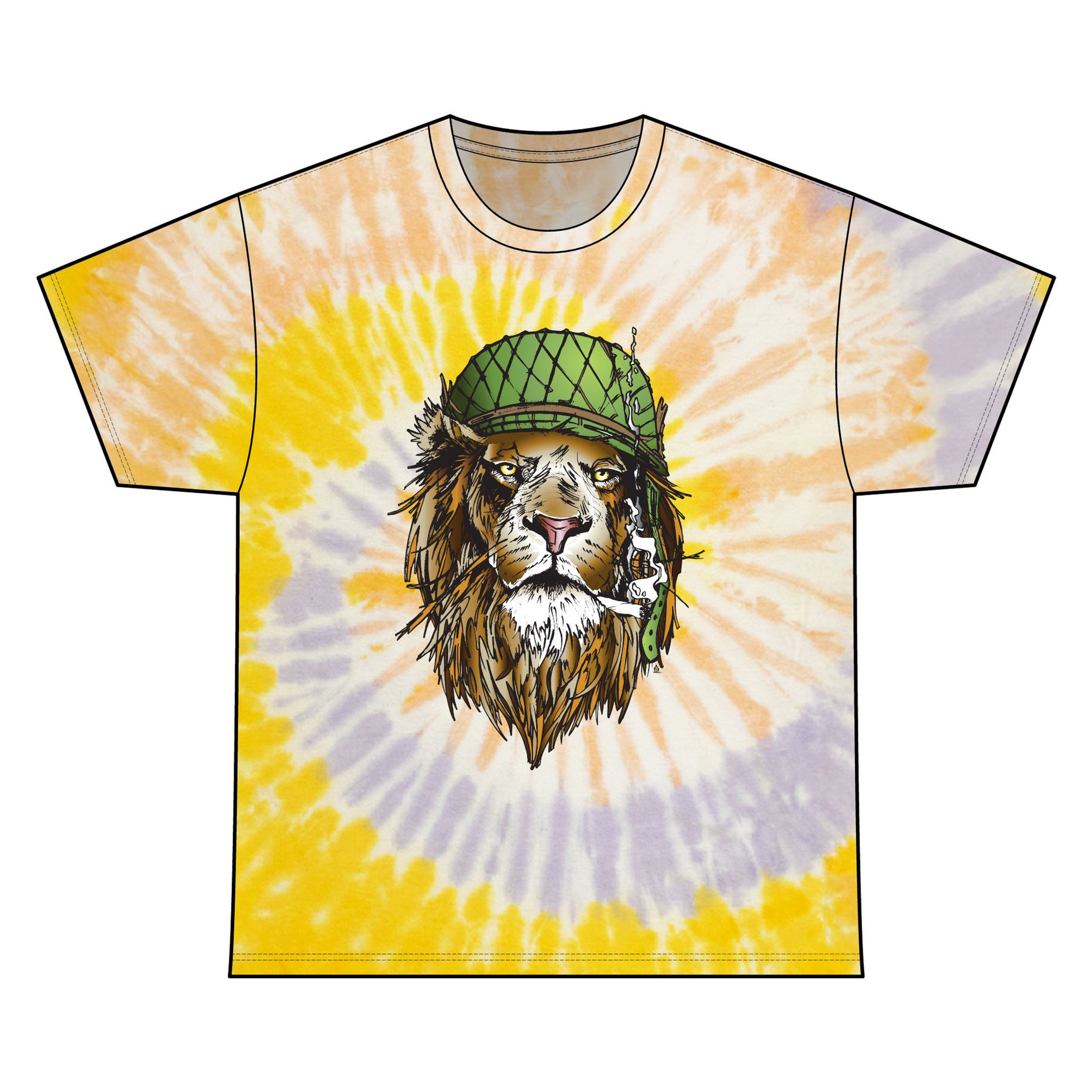 "Cowardly Lion" Unisex Tie Dye Cotton Tee