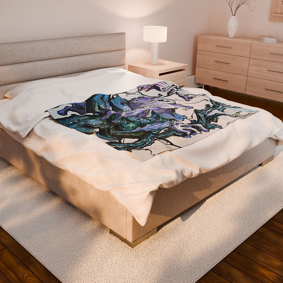 Thumbnail: "The Blues" Velveteen Plush Blanket