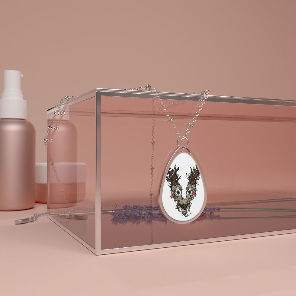 Thumbnail: "V" Silver Oval Necklace