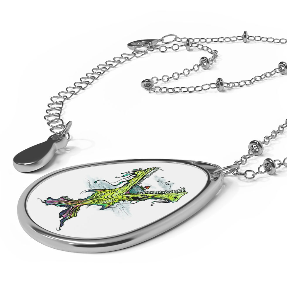 Thumbnail: "Y" Silver Oval Necklace