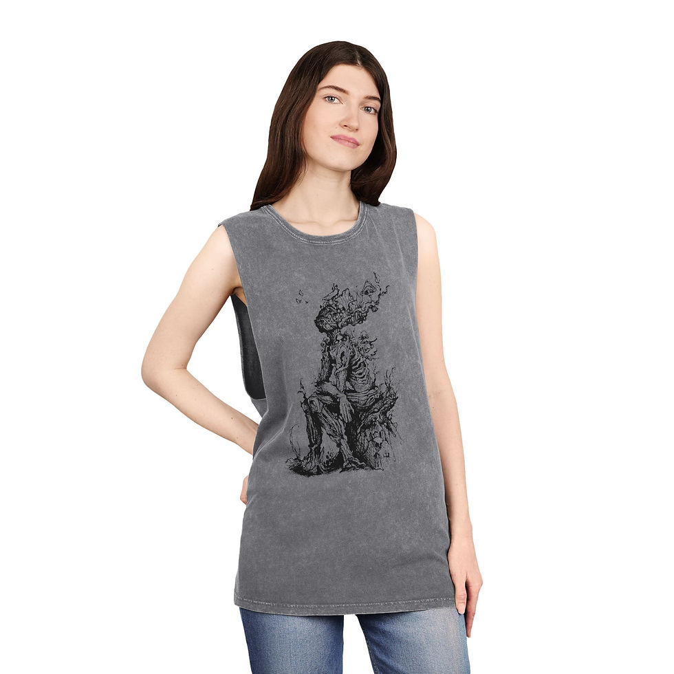 Thumbnail: "Grounded Thinking" Unisex stonewashed tank
