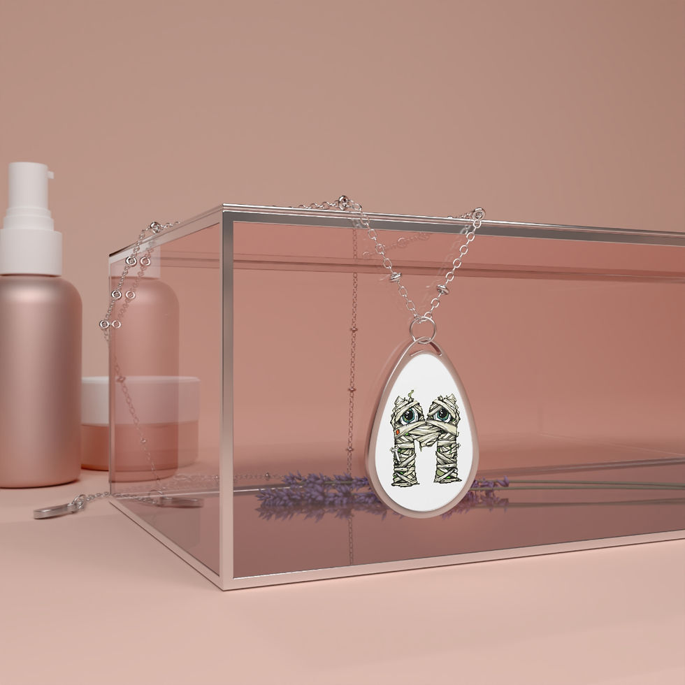 Thumbnail: "M" Silver Oval Necklace