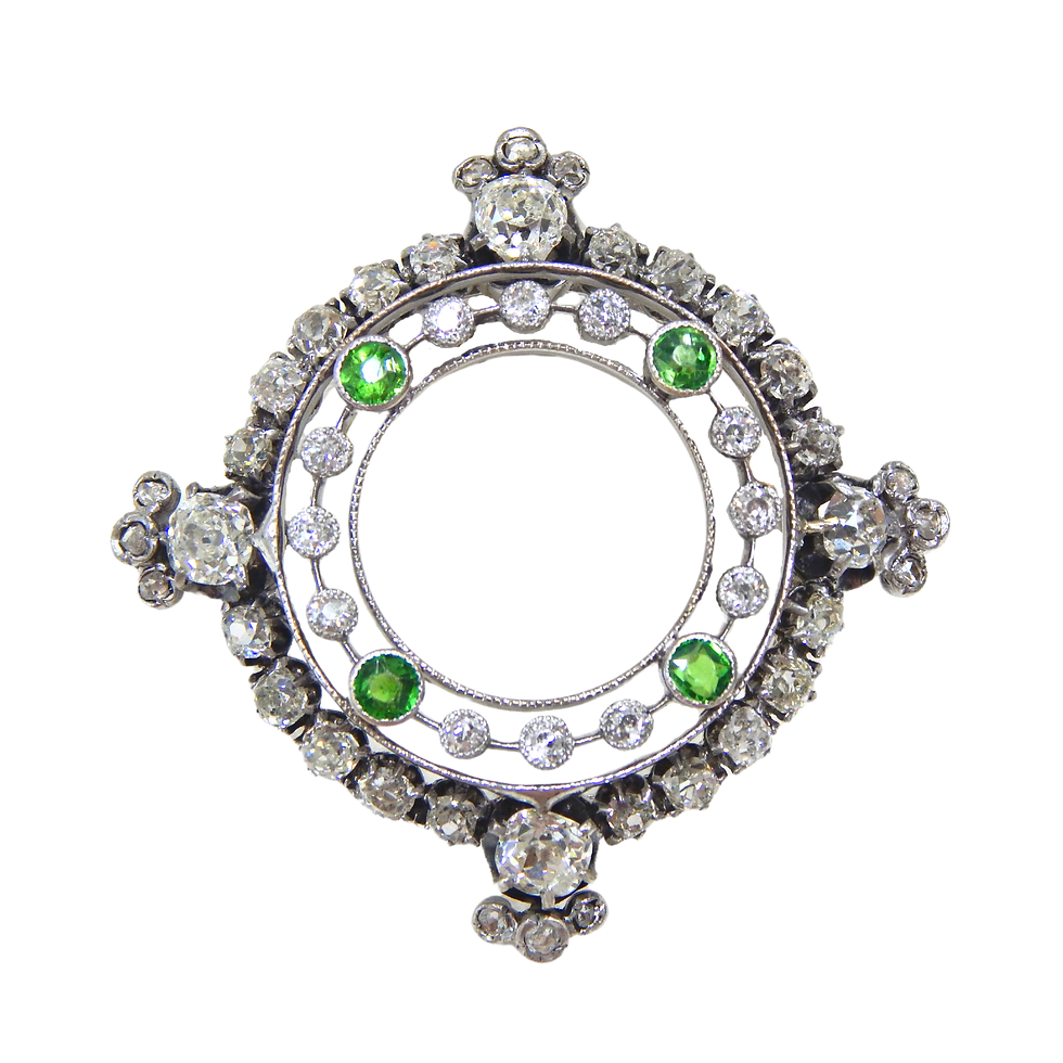 Diamond & Demantoid Garnet Pendant/Brooch