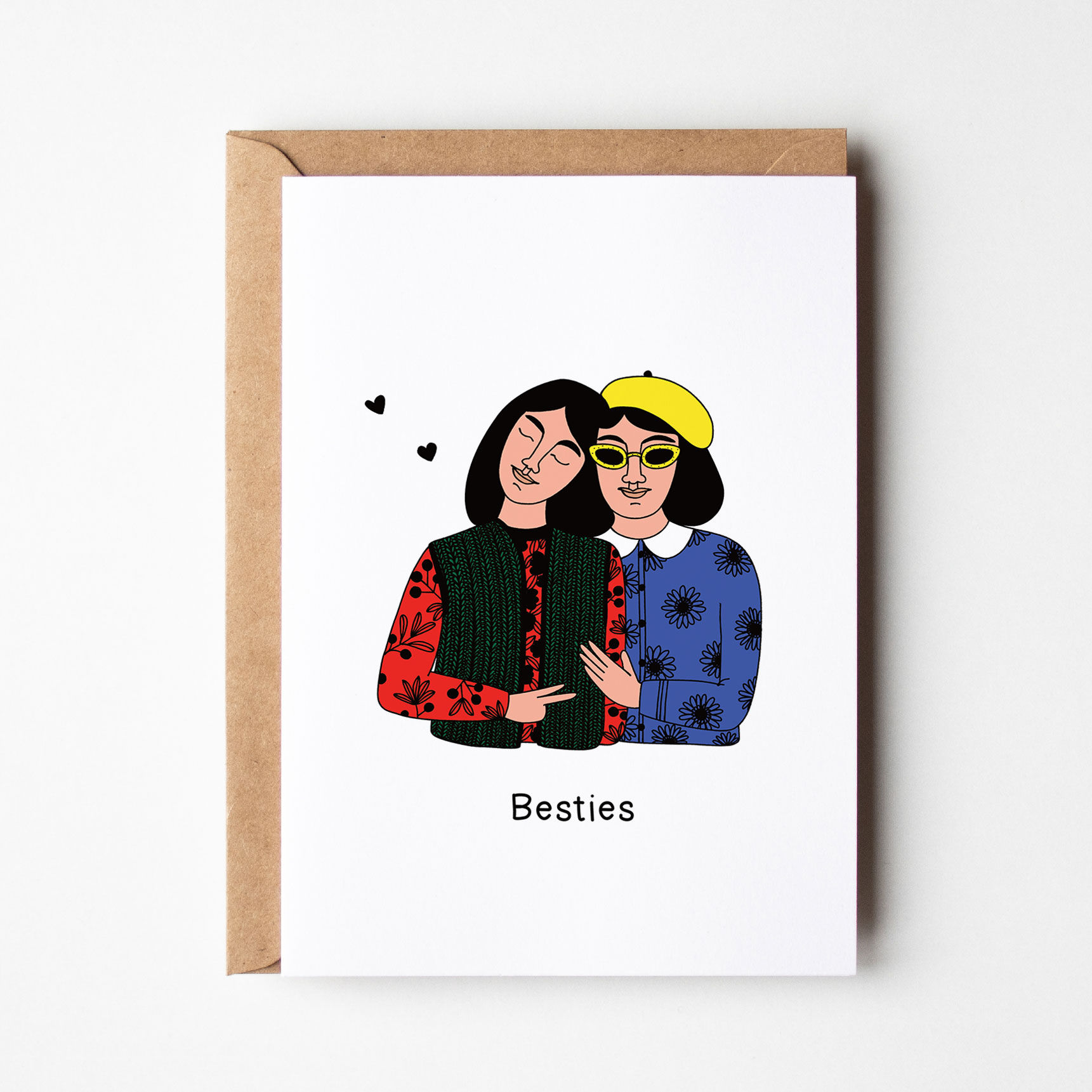 Besties A6 postcard