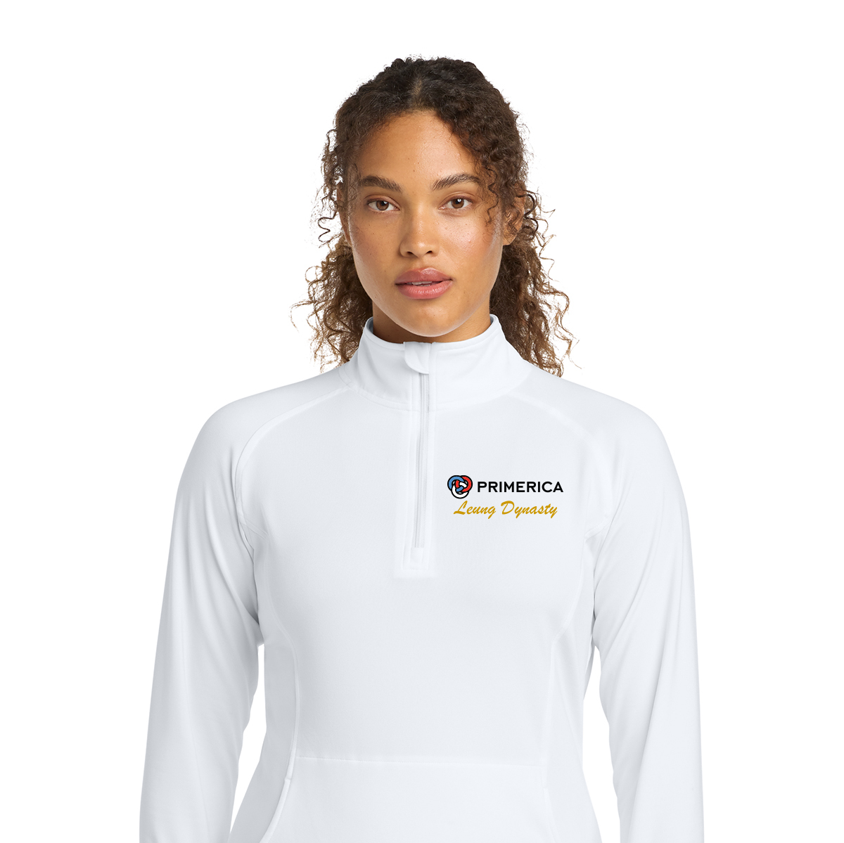 Leung Ladies 1/4 Zip Sweater - White