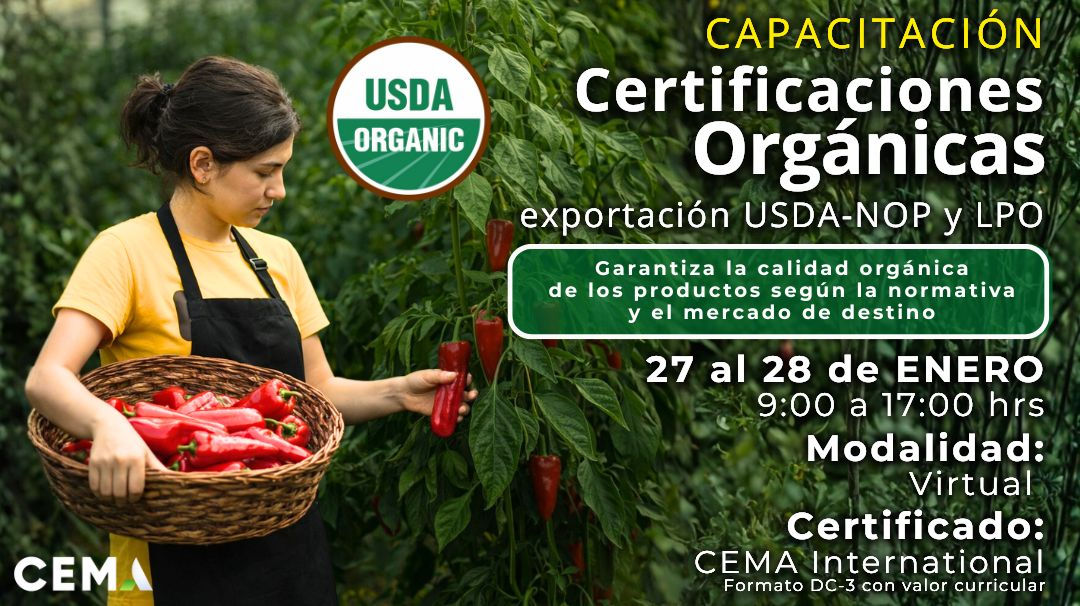 CERTIFICACIONES ORGANICAS  para exportación NOP y LPO
