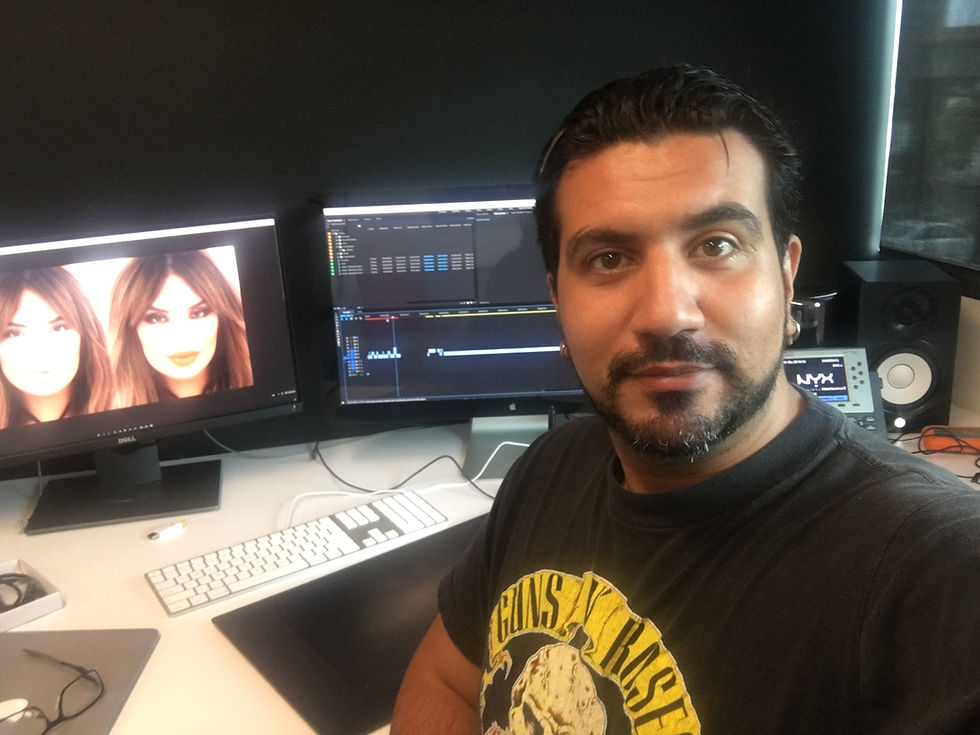 In the edit suite with Amir Heshmati and Beauty Influencer @IluvSarahii