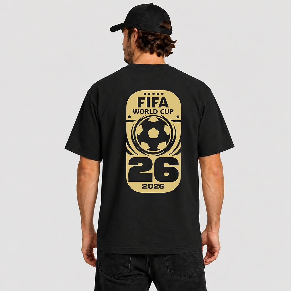 Back of black Switzerland SFV Tee with FIFA World Cup 26 logo.