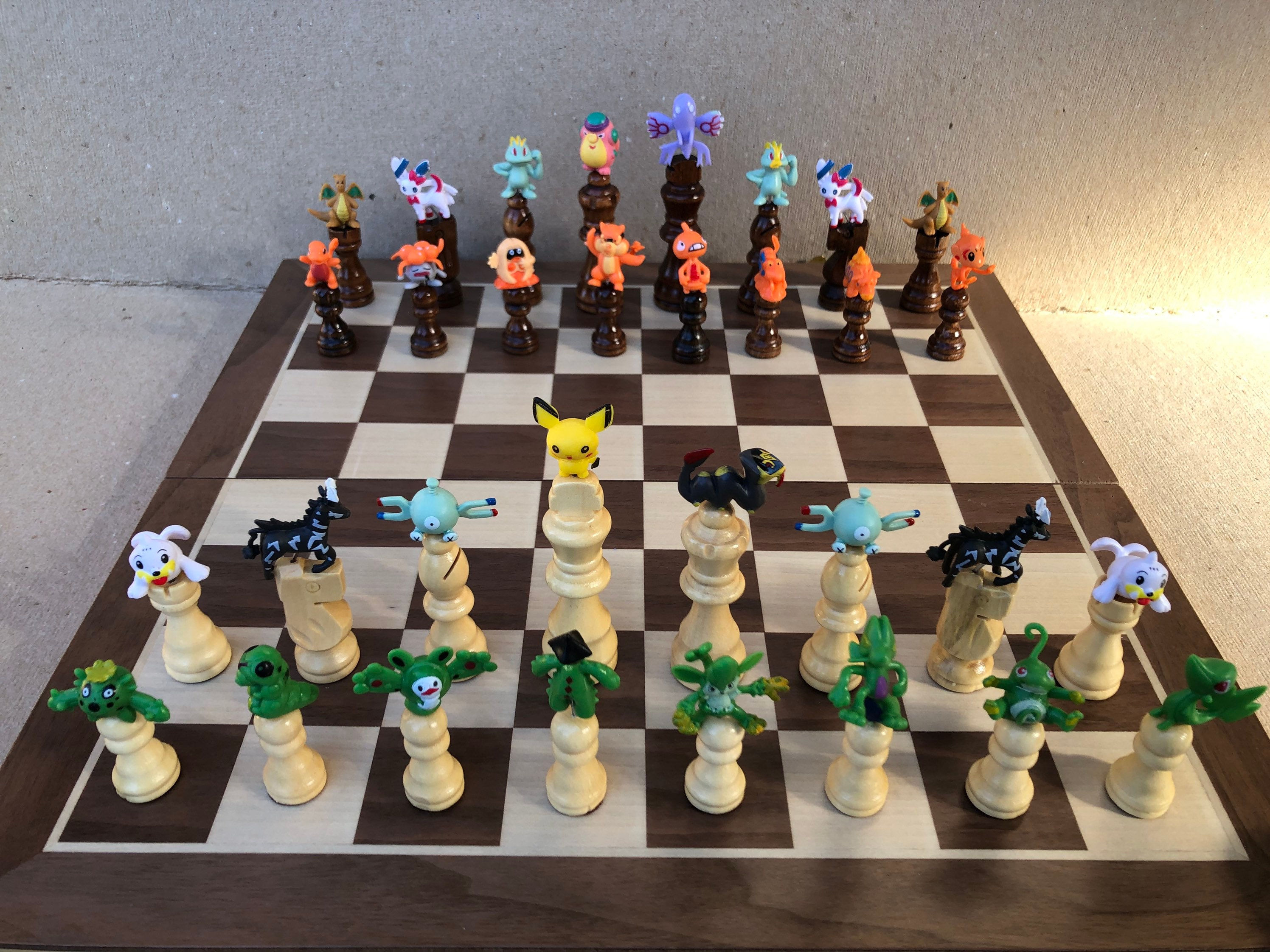 Pokemon chess set - orange green single