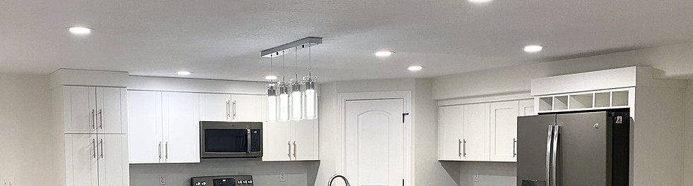 finished basement with kitchen