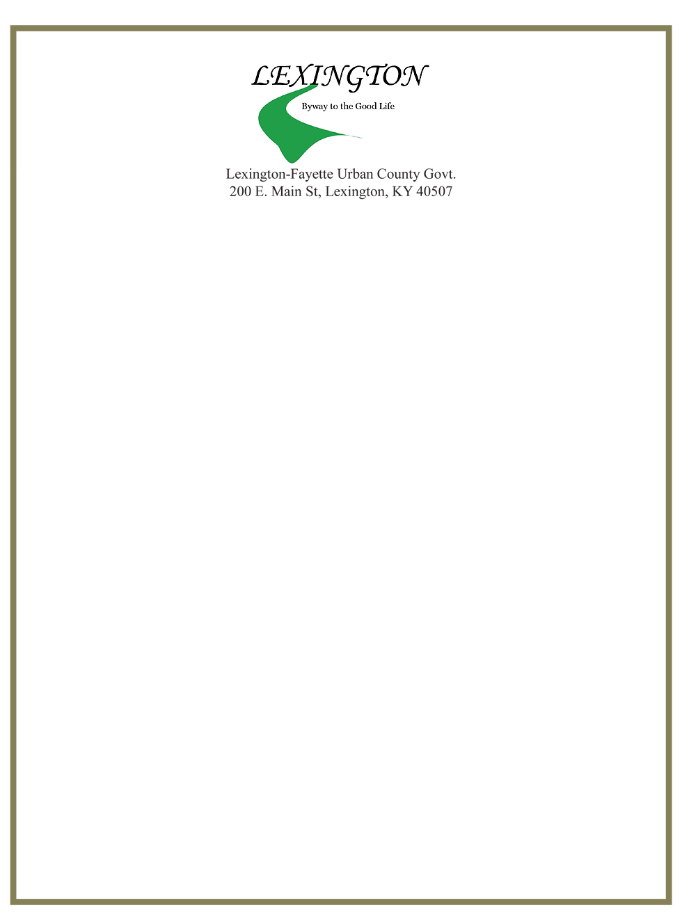 Lexington Brand II on Letterhead
