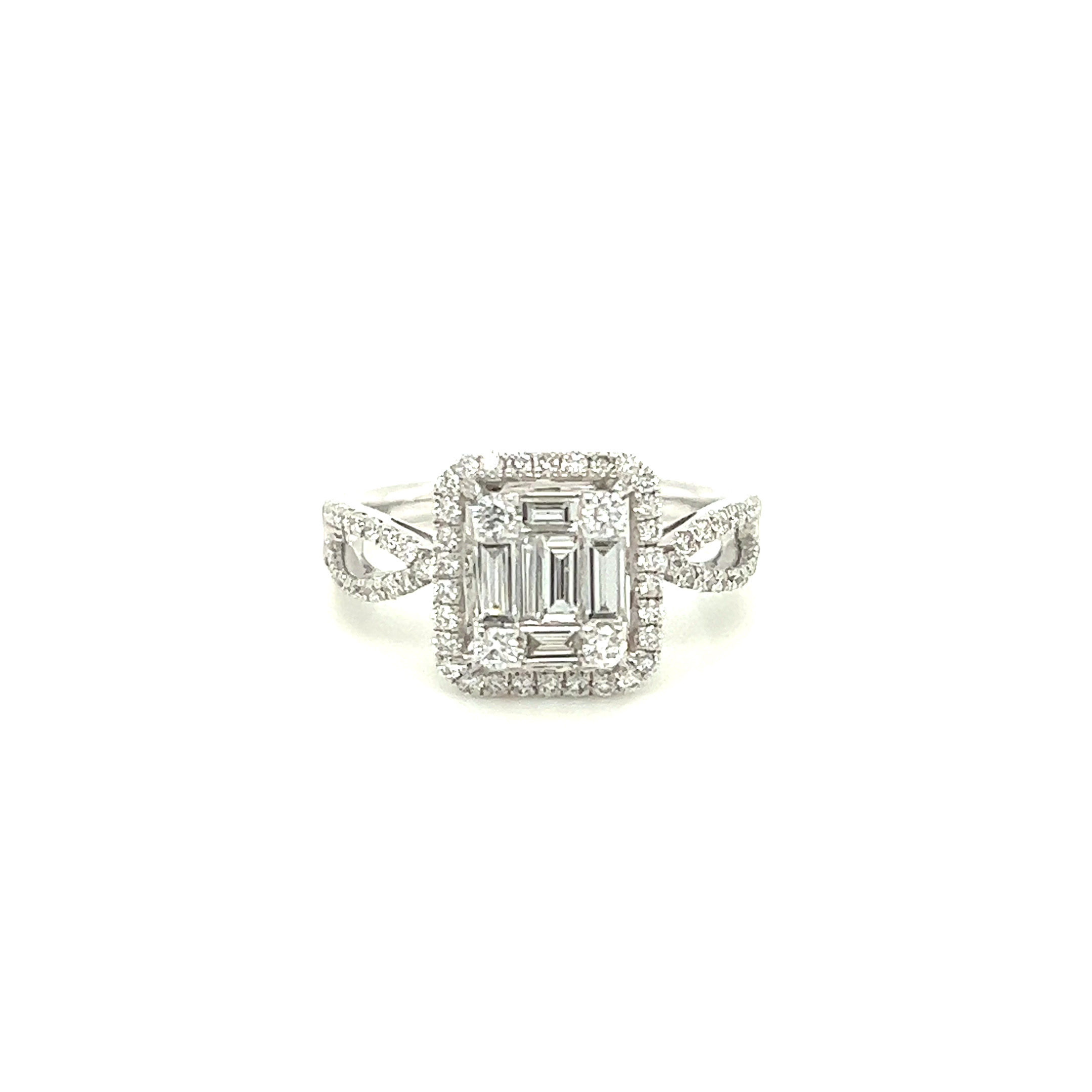 Square Illusion Diamonds Ring