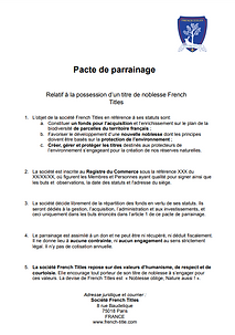 Pacte de parrainage pack d'anoblissement French Titles