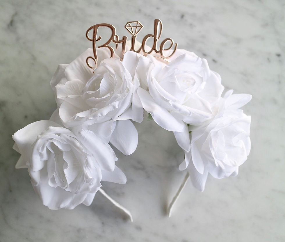 White Rose Flower Bride Flower Crown Headband