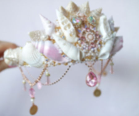 Pink Crystal Sea Shell Mermaid Crown Hair Head Band