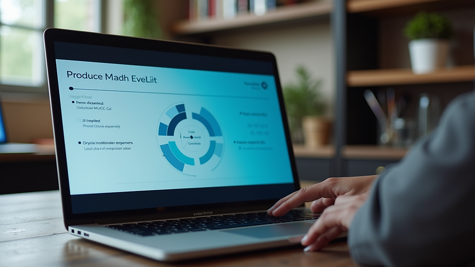 Close-up view of a laptop screen showing a sales presentation slide