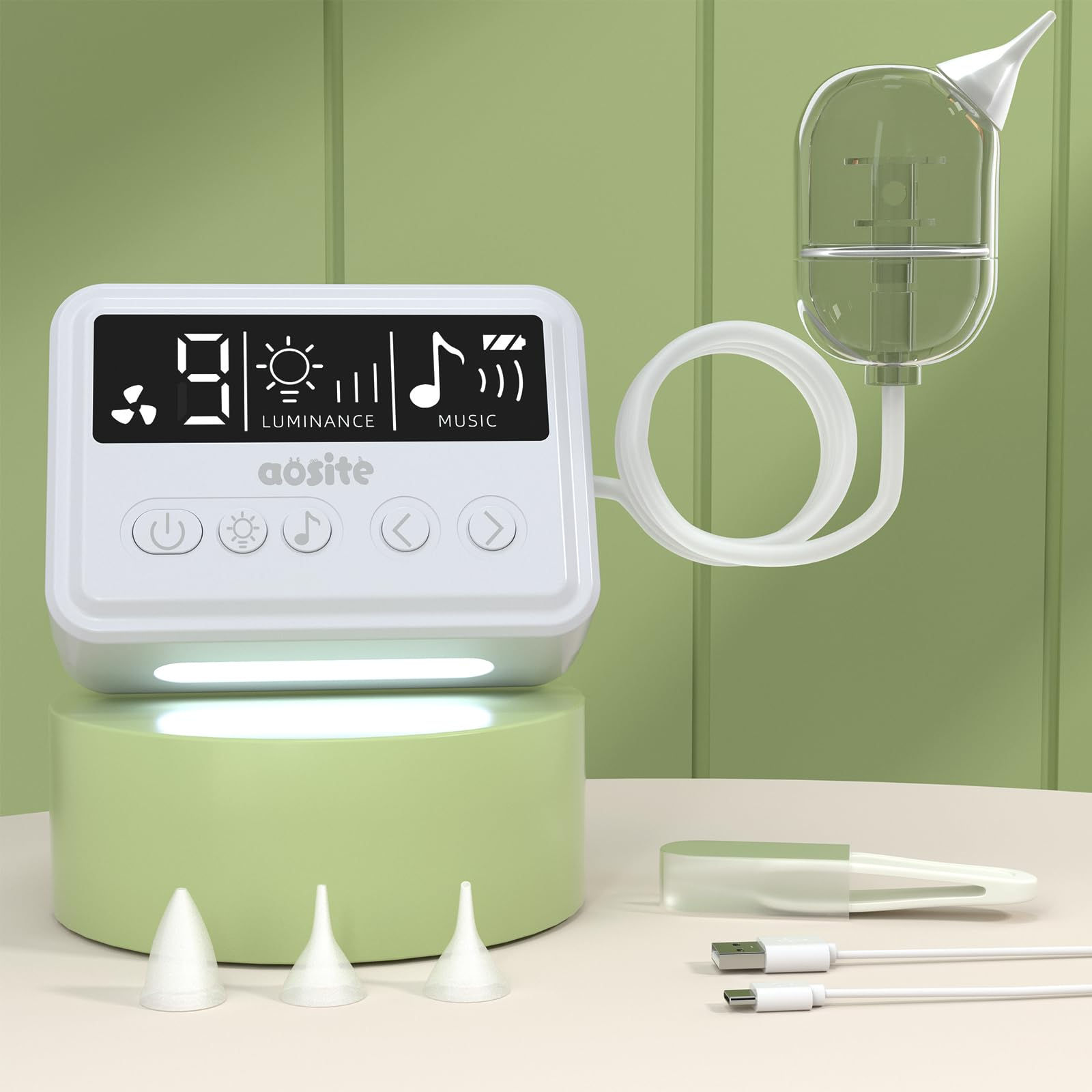 Nasal Aspirator for Baby AOSITE Baby Nose Sucker 9 Suction Levels Electric Baby