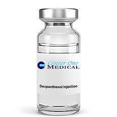 Dexpanthenol Injection in a Glass Vial.