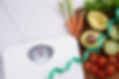 Weight Loss Scale with Centimeters and Fresh Fruits.