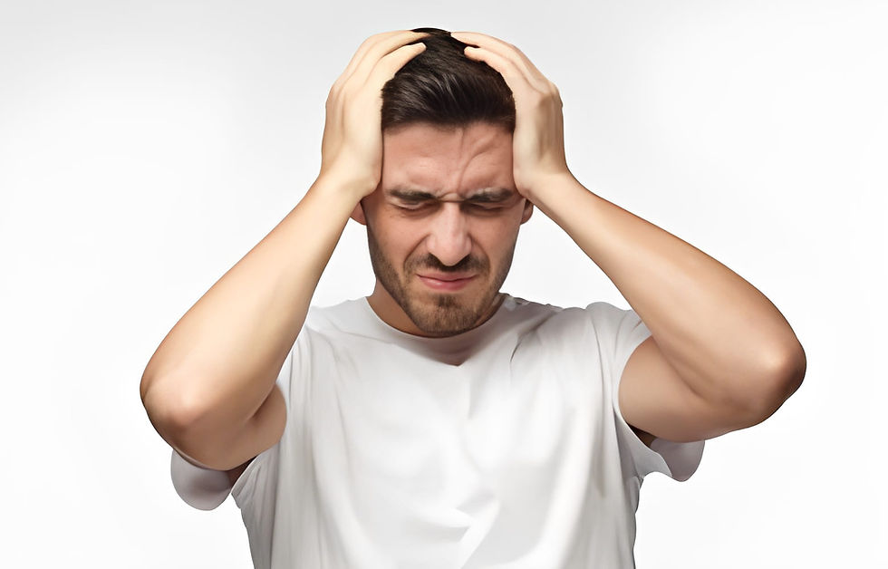 A Man Experiencing Hunger Headache.