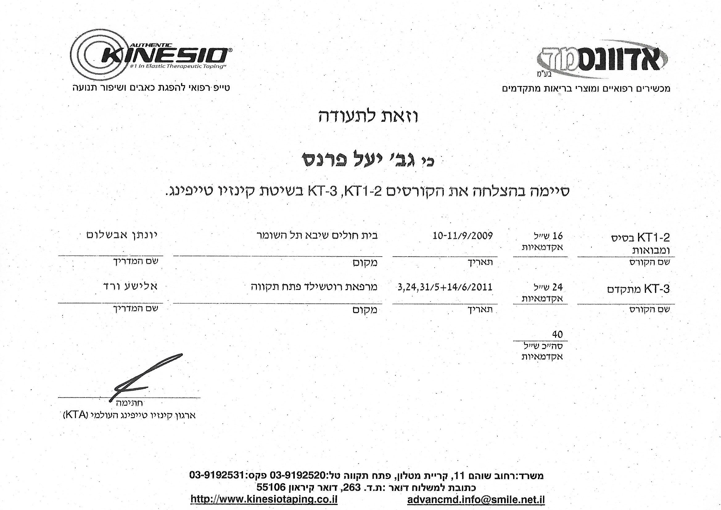 קורסים בשטית קינזיו טייפינג