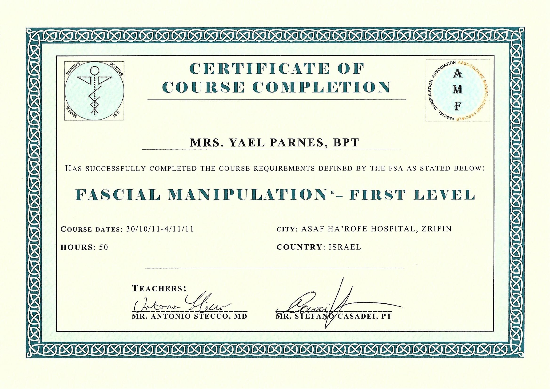 FASCIAL MAINPULTAION - first level 2011
