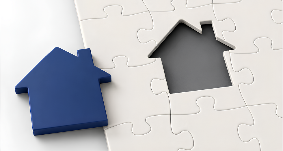 House-shaped puzzle piece completing a retirement planning puzzle representing strategic home equity and home wealth.