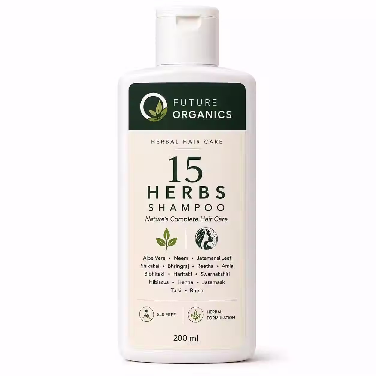 Future Organics Ayurvedic Herbal Shampoo – 15 Natural Herbs Aloe Vera Neem- SLS