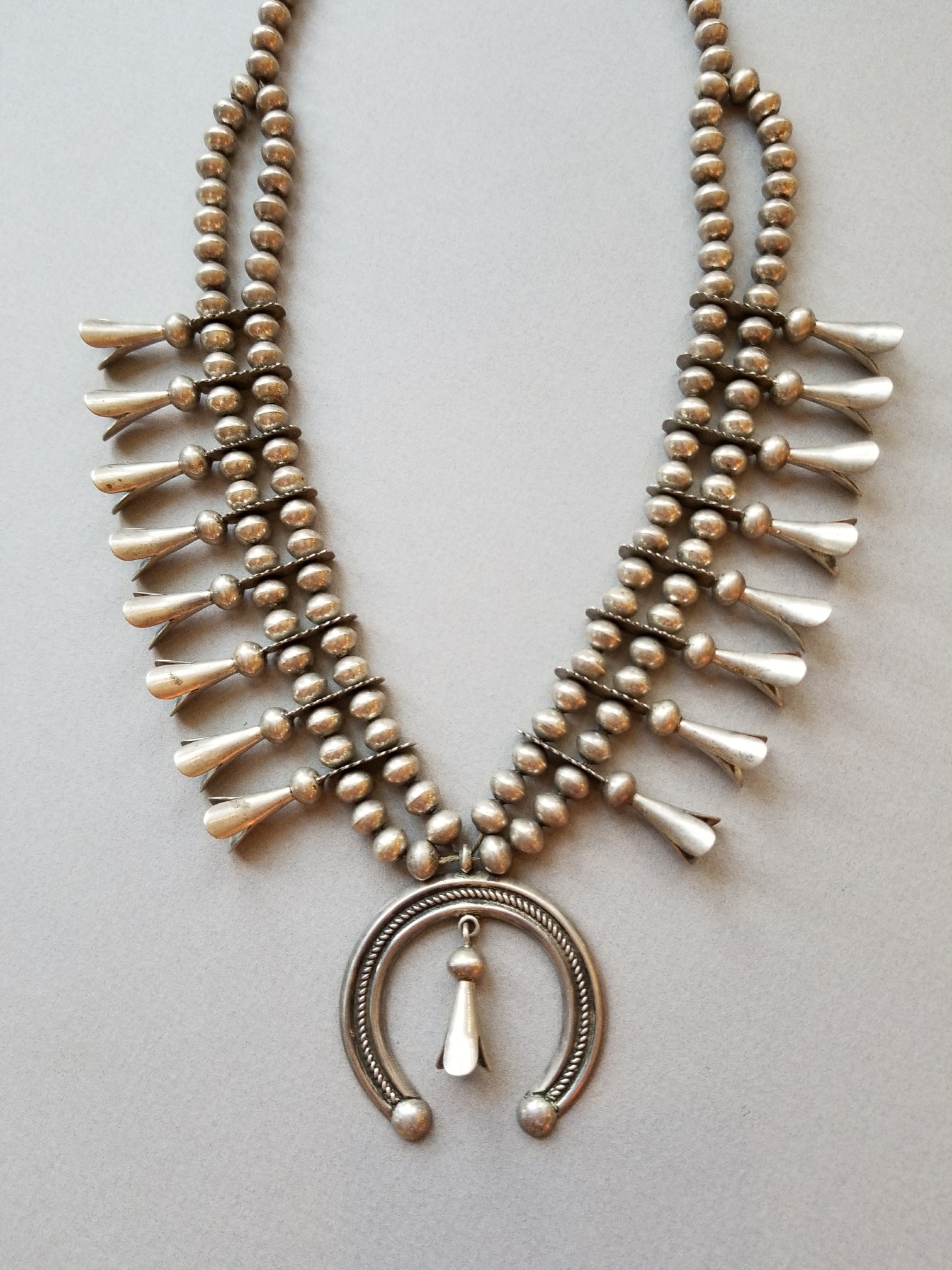 Silver squash blossom necklace